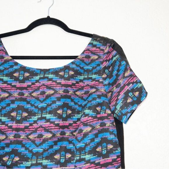 Plenty by Tracy Reese Multicolored Aztec Printed Mini Dress Size 10 - Picture 2 of 8